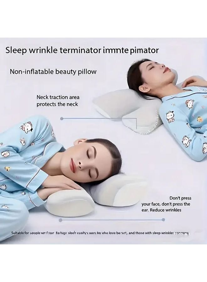 Grey Memory Foam Pillow Butterfly Design Neck Support Side Sleeping No Pressure - Image 1